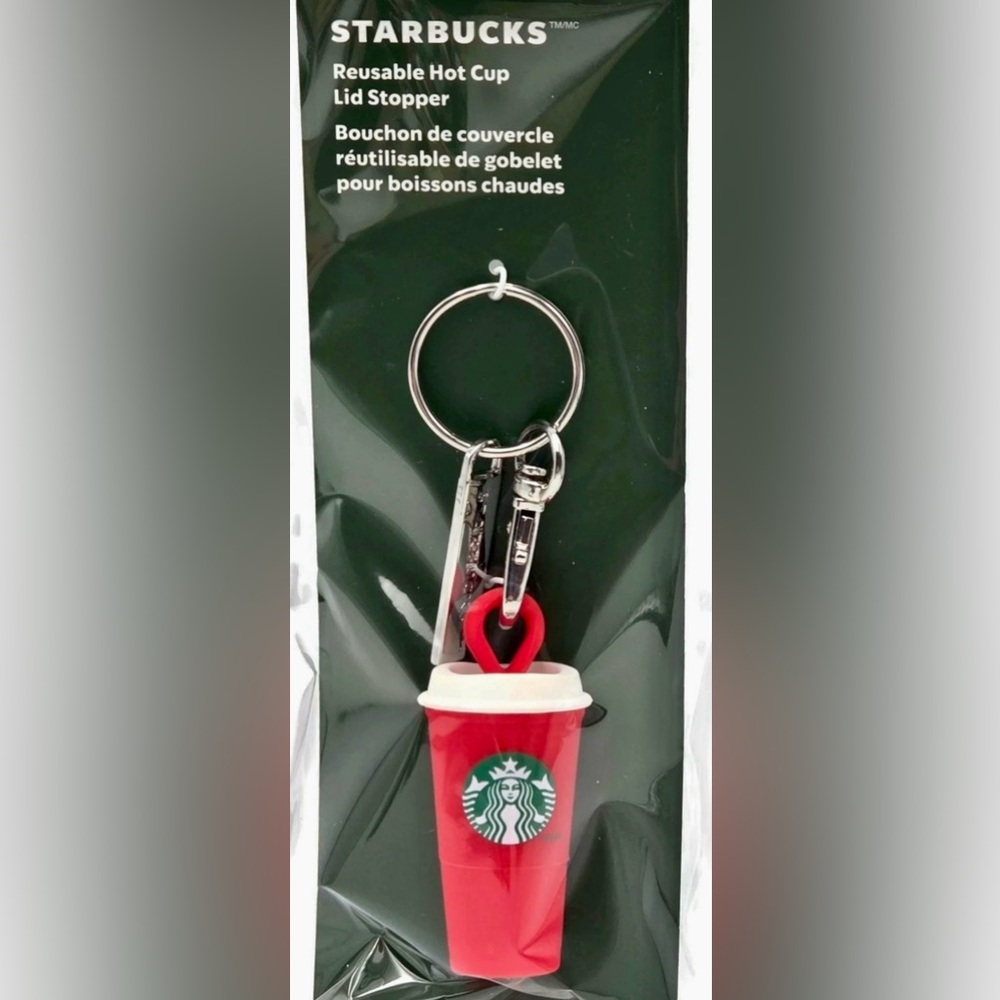 NEW Starbucks RED CUP Hot & Cold Drink Stopper- Bag Charm / Keychain - 2025